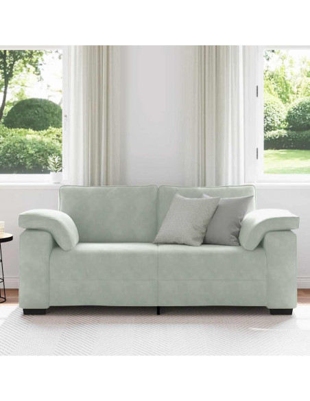 Divano Divanetto Grigio Chiaro 140 cm in Velluto