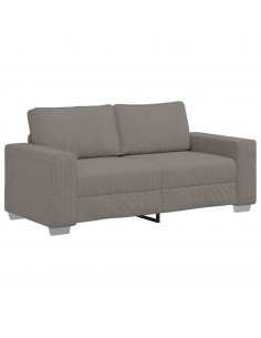 Divano Divanetto Grigio Chiaro 140cm Tessuto di Velluto a Coste