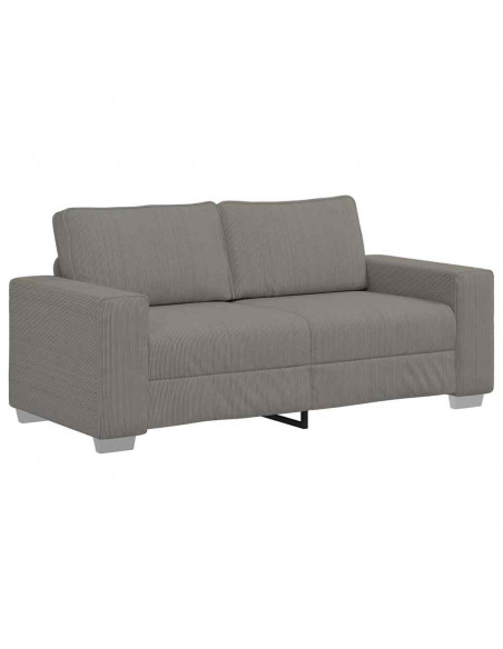 Divano Divanetto Grigio Chiaro 140cm Tessuto di Velluto a Coste