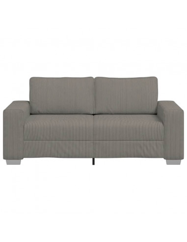 Divano Divanetto Grigio Chiaro 140cm Tessuto di Velluto a Coste