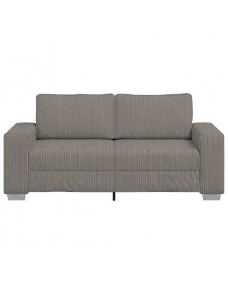 Divano Divanetto Grigio Chiaro 140cm Tessuto di Velluto a Coste