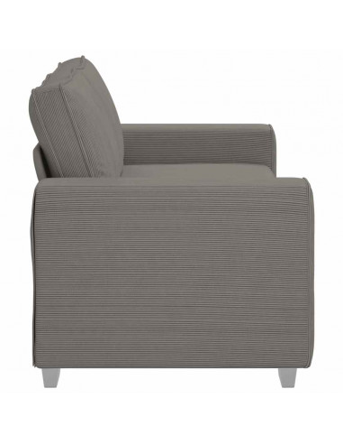 Divano Divanetto Grigio Chiaro 140cm Tessuto di Velluto a Coste