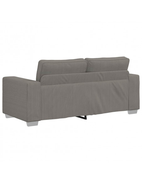 Divano Divanetto Grigio Chiaro 140cm Tessuto di Velluto a Coste