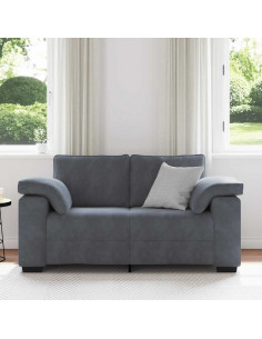 Divano Divanetto Grigio Scuro 120 cm in Velluto 2