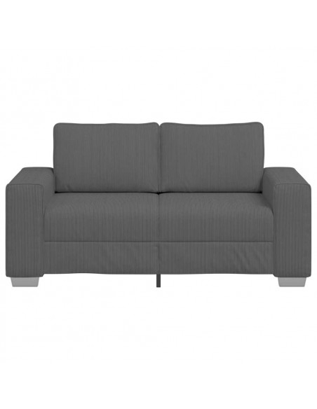 Divano Divanetto Grigio Scuro 120 cm Tessuto di Velluto a Coste