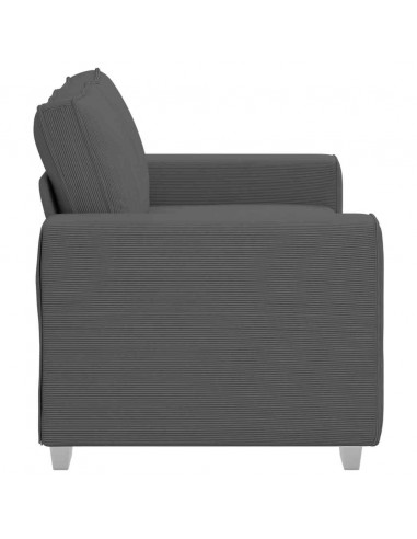 Divano Divanetto Grigio Scuro 120 cm Tessuto di Velluto a Coste