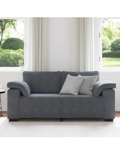 Divano Divanetto Grigio Scuro 140 cm in Velluto 2
