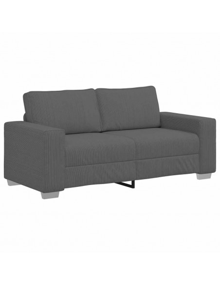 Divano Divanetto Grigio Scuro 140 cm Tessuto di Velluto a Coste
