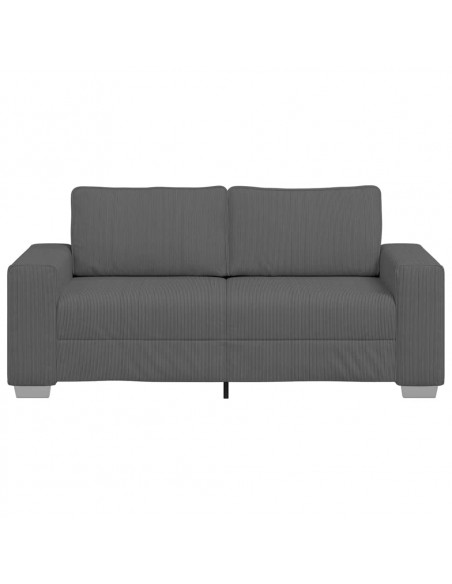 Divano Divanetto Grigio Scuro 140 cm Tessuto di Velluto a Coste