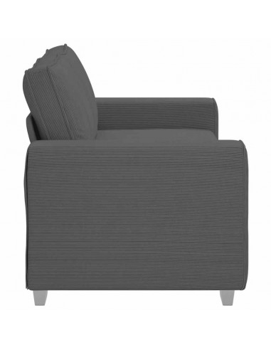 Divano Divanetto Grigio Scuro 140 cm Tessuto di Velluto a Coste