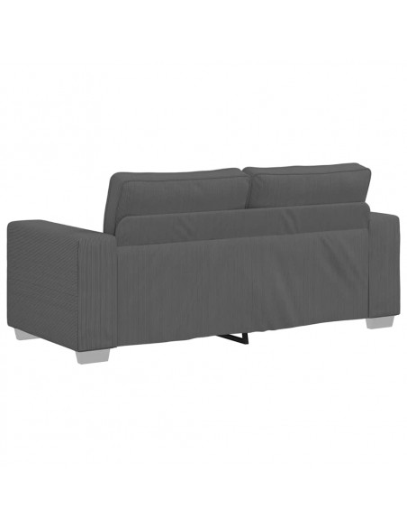 Divano Divanetto Grigio Scuro 140 cm Tessuto di Velluto a Coste