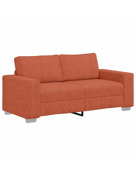 Divano Divanetto Rosso Arancione 140 cm Tessuto Velluto a Coste