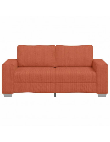 Divano Divanetto Rosso Arancione 140 cm Tessuto Velluto a Coste