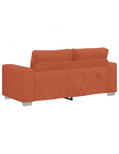 Divano Divanetto Rosso Arancione 140 cm Tessuto Velluto a Coste