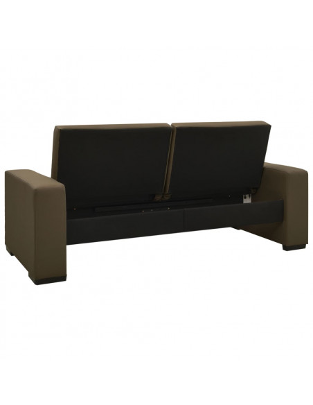 Divano Letto Marrone in Similpelle