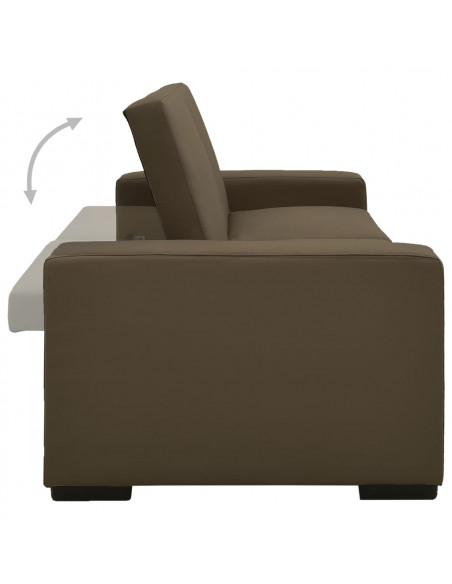 Divano Letto Marrone in Similpelle