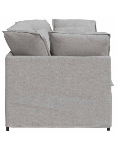 Divano Modulare con Cuscini in Tessuto Grigio Nuvola