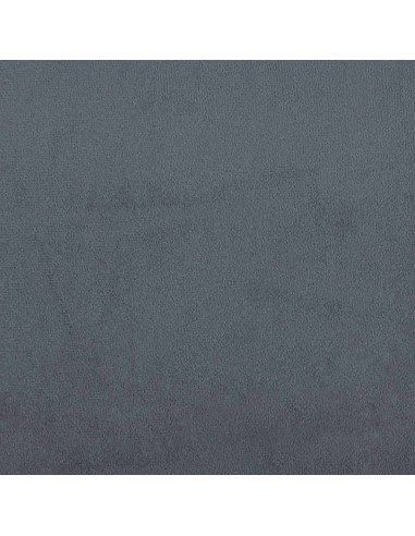 Divano Modulare con Poggiapiedi e Cuscini Velluto Grigio Scuro