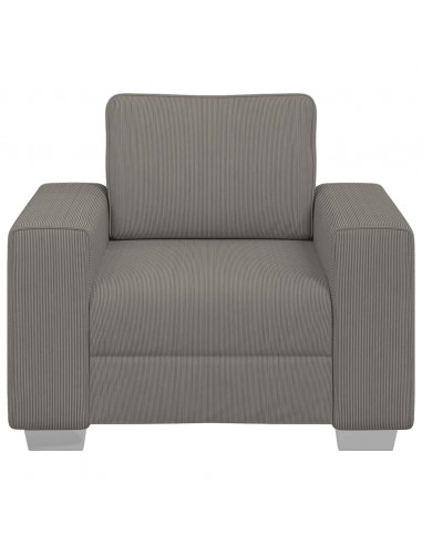 Divano Sedia Grigio Chiaro 59 cm Tessuto di Velluto a Coste