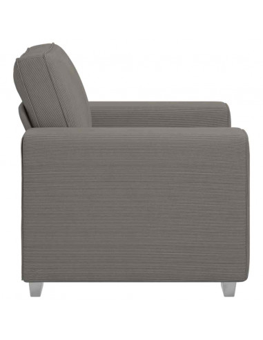Divano Sedia Grigio Chiaro 59 cm Tessuto di Velluto a Coste