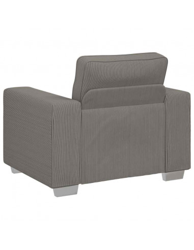 Divano Sedia Grigio Chiaro 59 cm Tessuto di Velluto a Coste