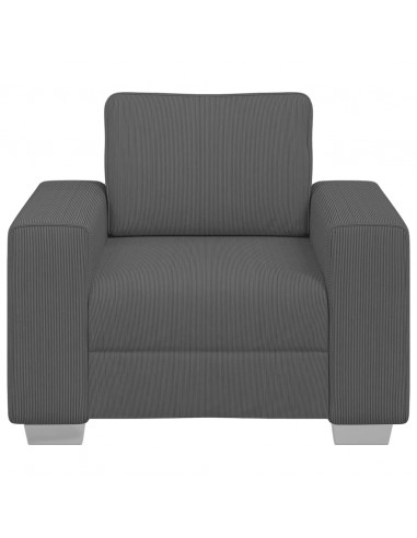 Divano Sedia Grigio Scuro 59 cm Tessuto di Velluto a Coste