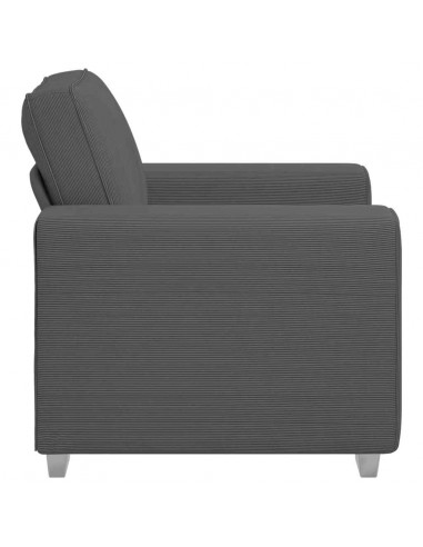 Divano Sedia Grigio Scuro 59 cm Tessuto di Velluto a Coste