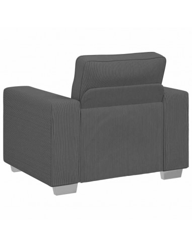 Divano Sedia Grigio Scuro 59 cm Tessuto di Velluto a Coste