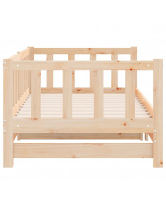 Dormeuse Estraibile 2x(80x200) cm in Legno Massello di Pino