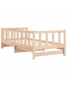 Dormeuse Estraibile 2x(80x200) cm in Legno Massello di Pino 2