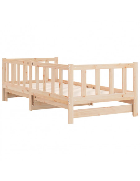 Dormeuse Estraibile 2x(80x200) cm in Legno Massello di Pino