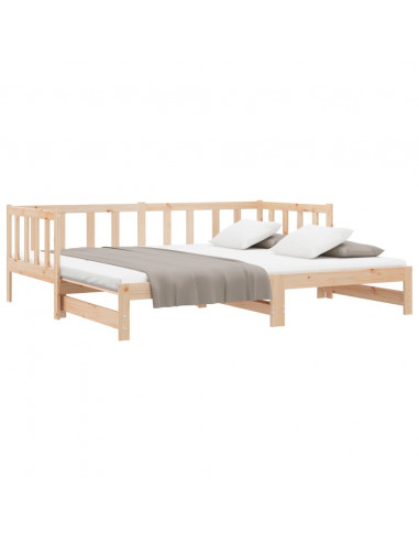 Dormeuse Estraibile 2x(80x200) cm in Legno Massello di Pino