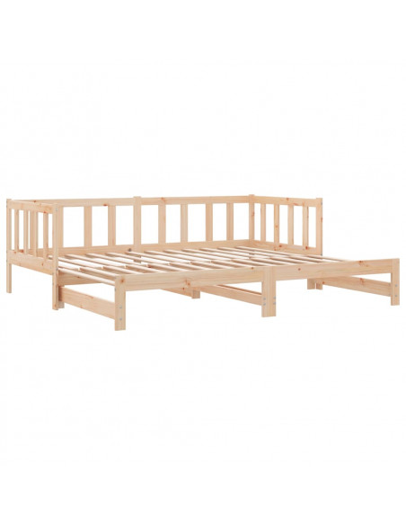 Dormeuse Estraibile 2x(80x200) cm in Legno Massello di Pino