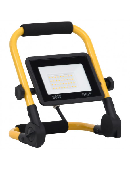 Faretto a LED con Maniglia 30 W Bianco Caldo