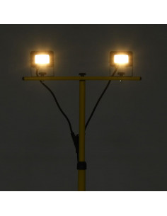Faretto a LED con Treppiede 2x10 W Bianco Caldo 2