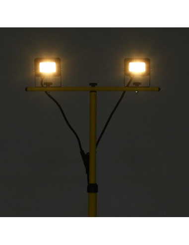 Faretto a LED con Treppiede 2x10 W Bianco Caldo