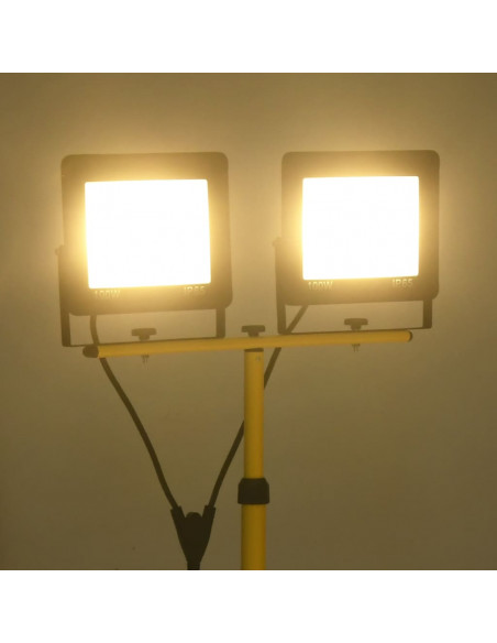 Faretto a LED con Treppiede 2x100 W Bianco Caldo