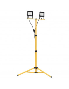 Faretto a LED con Treppiede 2x20 W Bianco Caldo