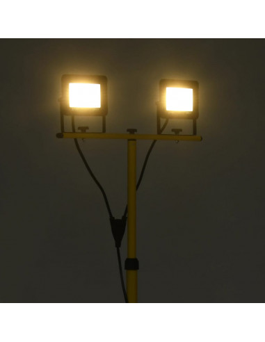 Faretto a LED con Treppiede 2x20 W Bianco Caldo