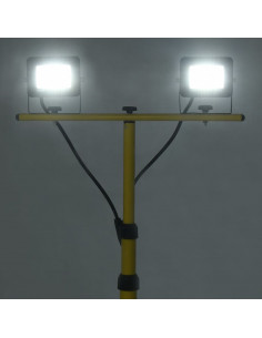 Faretto a LED con Treppiede 2x20 W Bianco Freddo 2