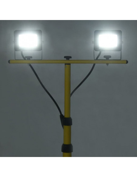Faretto a LED con Treppiede 2x30 W Bianco Freddo
