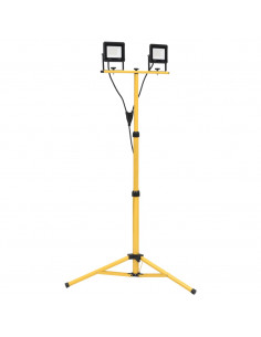 Faretto a LED con Treppiede 2x50 W Bianco Caldo