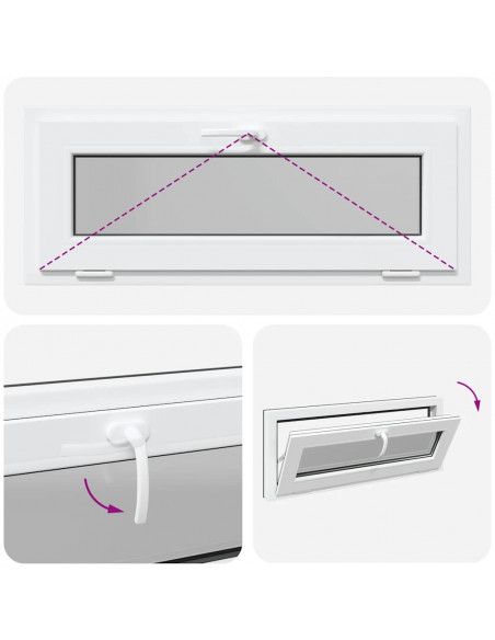 Finestra Seminterrato RISOR 100x40 cm Tilt 3 Vetri Antracite