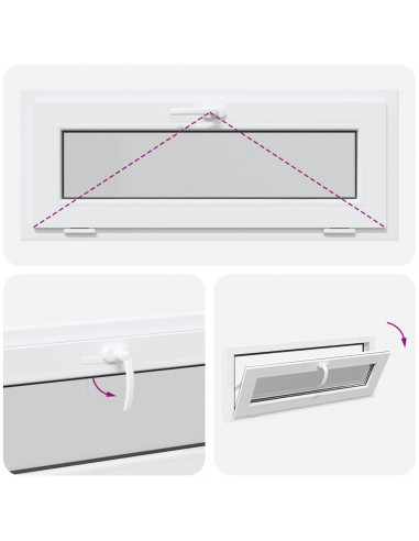 Finestra Seminterrato RISOR 110x40 cm Tilt 2 Vetri Bianco