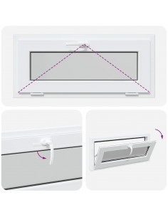 Finestra Seminterrato RISOR 90x40 cm Tilt 2 Vetri Bianco 2