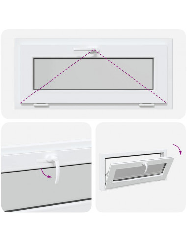 Finestra Seminterrato RISOR 90x40 cm Tilt 2 Vetri Bianco
