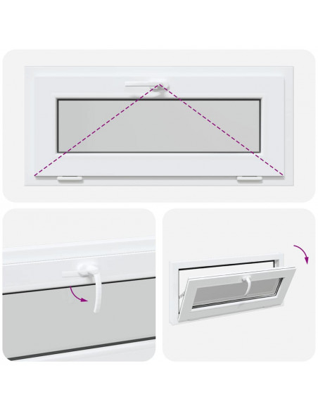 Finestra Seminterrato RISOR 90x40 cm Tilt 2 Vetri Bianco