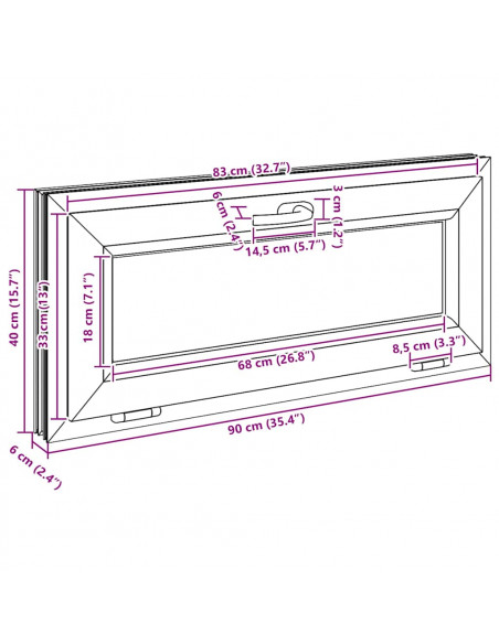 Finestra Seminterrato RISOR 90x40 cm Tilt 3 Vetri Antracite