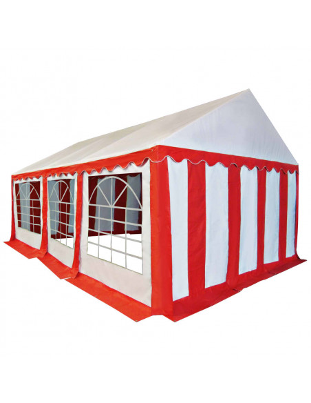 Gazebo da Giardino in PVC 4x6 m Rosso e Bianco