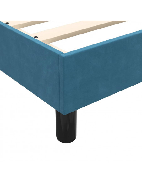 Giroletto a Molle con Materasso Blu Scuro 90x220 cm Velluto
